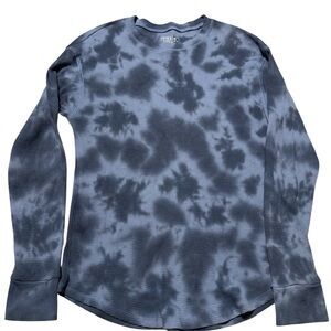 Time and Tru Tie-Dye Long Sleeve Tee - Black and Gray